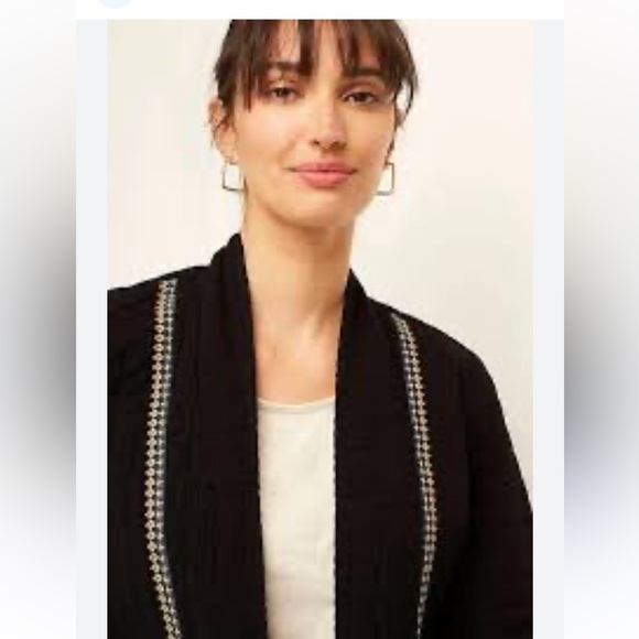 Pure Jill J Jill Seersucker Embroidered Jacket Sz M - Picture 5 of 11